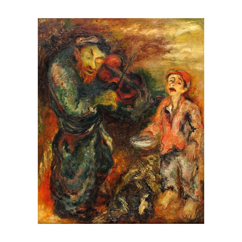 Violinist and a Boy by Issachar Ber Ryback oil painting jewish art