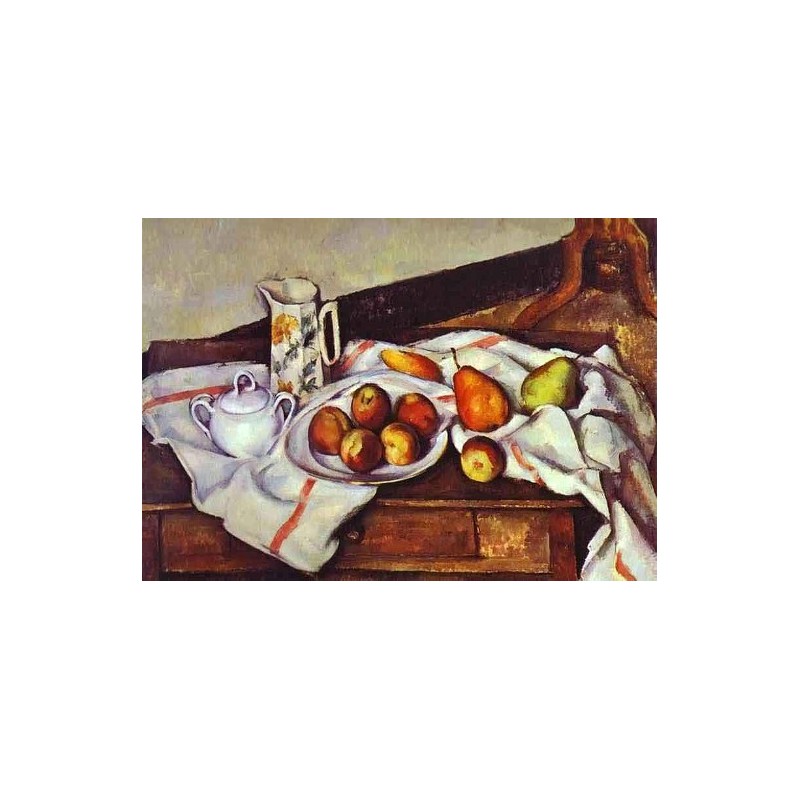 "Still Life with Peaches and Pears" by Paul Cezanne Oil Painting