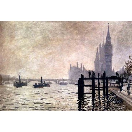 The Thames and the Houses of Parliament by Claude Oscar Monet -...