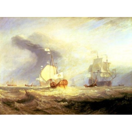 Admiral von Trumps Barge at the Entrance of the Texel in 1645-1831 by Joseph Mallord William Turner 