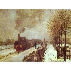 The Train in the Snow by Claude Oscar Monet - Art gallery oil...