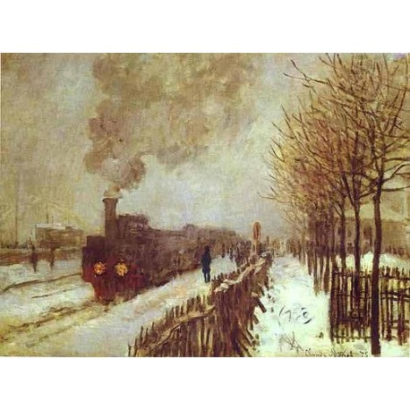 The Train in the Snow by Claude Oscar Monet - Art gallery oil painting reproductions