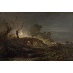 A Lime Kiln at Coalbrookdale 1797 by Joseph Mallord William Turner - Art gallery oil painting reproductions