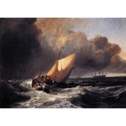 Dutch Boats in a Gale by Joseph Mallord William Turner - Art gallery oil painting reproductions