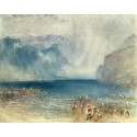 The First Steamer on the Lake of Lucerne in 1841 by Joseph Mallord...