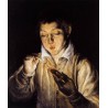 A Boy Blowing on an Ember to Light by El Greco-Art gallery oil...