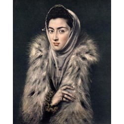 Lady with a Fur by El Greco-Art gallery oil painting reproductions