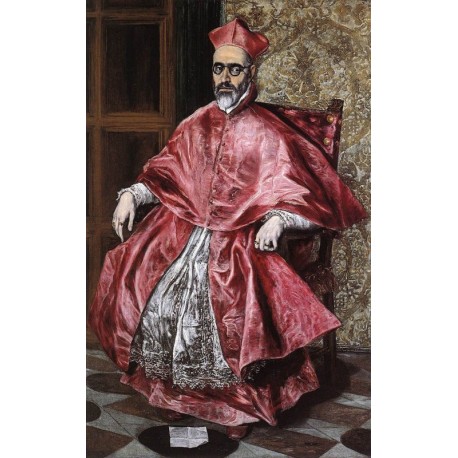 Portrait of a Cardinal by El Greco-Art gallery oil painting...