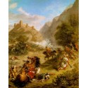 Arabs Skirmishing in the Mountains 1863 by Eugène Delacroix-Art...