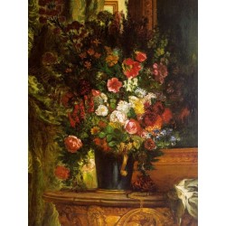 Bouquet of Flowers on a Console by Eugène Delacroix-Art gallery...