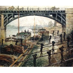 Unloading Coal by Claude Oscar Monet - Art gallery oil painting...