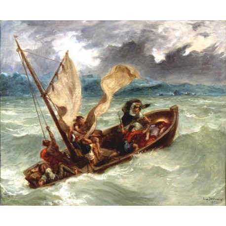 Christ on the Sea of Galilee by Eugène Delacroix-Art gallery oil...