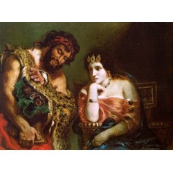 Cleopatra and the Peasant by Eugène Delacroix-Art gallery oil...