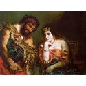 Cleopatra and the Peasant by Eugène Delacroix-Art gallery oil...