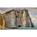Cliff at Etretat  by Eugene Delacroix -Art gallery oil painting...