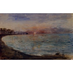 Cliffs near Dieppe by Eugène Delacroix-Art gallery oil painting...