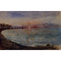 Cliffs near Dieppe by Eugène Delacroix-Art gallery oil painting reproductions