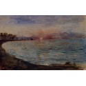 Cliffs near Dieppe by Eugène Delacroix-Art gallery oil painting...