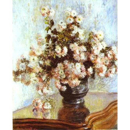 Vase with Flowers by Claude Oscar Monet - Art gallery oil painting...