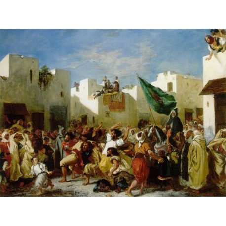 Fanatics of Tangier by Eugène Delacroix-Art gallery oil painting...