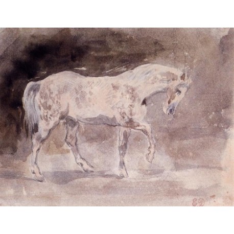 Horse by Eugène Delacroix-Art gallery oil painting reproductions