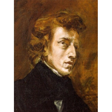 Portrait of Frederic Chopin by Eugène Delacroix-Art gallery oil painting reproductions