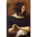 Portrait of George Sand by Eugène Delacroix-Art gallery oil...