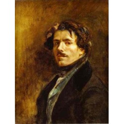 Self Portrait by Eugène Delacroix-Art gallery oil painting...