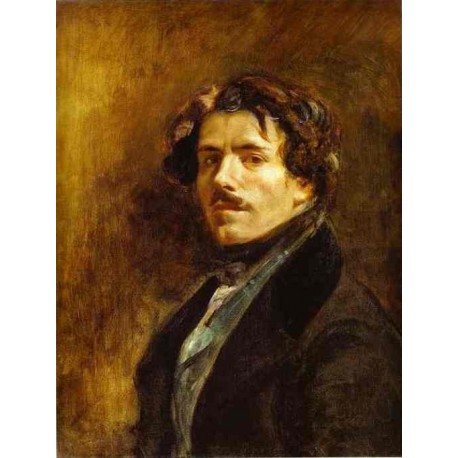 Self Portrait by Eugène Delacroix-Art gallery oil painting...