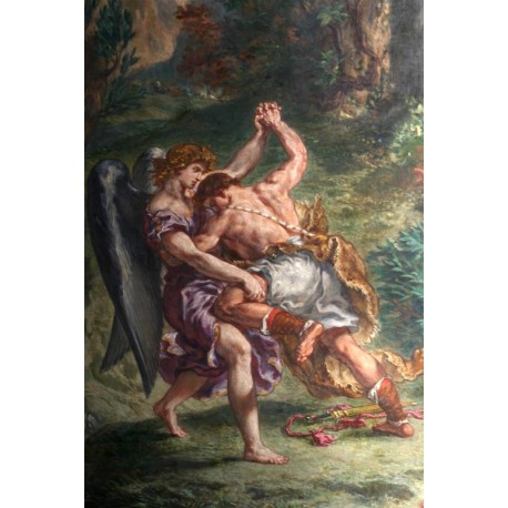 Jacob Wrestling with the Angel 1861 by Eugène Delacroix - Art...