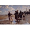 Oyster Gatherers of Cancale 1878 by John Singer Sargent - Art gallery oil painting reproductions