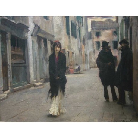 Street in Venice 1882 by John Singer Sargent - Art gallery oil painting reproductions