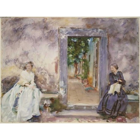 The Garden Wall 1910 by John Singer Sargent - Art gallery oil painting reproductions
