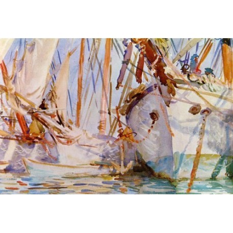 White Ships 1908 by John Singer Sargent - Art gallery oil painting...