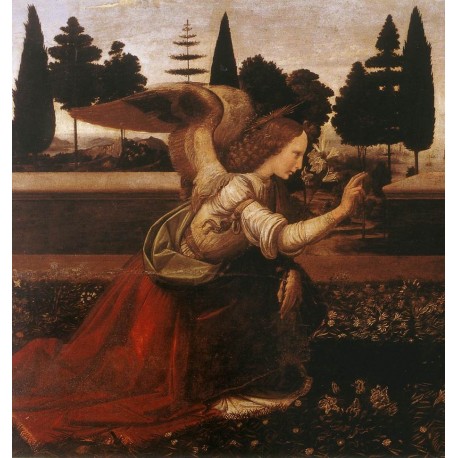 Annunciation detail 2 by Leonardo Da Vinci-Art gallery oil...
