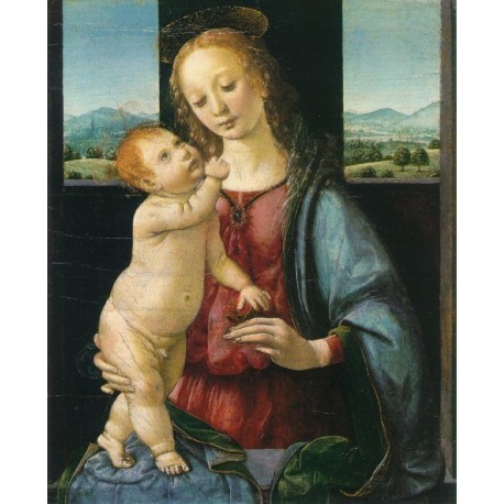 Madonna and Child with a Pomegranate by Leonardo Da Vinci - Art gallery oil painting reproductions