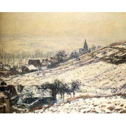 Winter at Giverny by Claude Oscar Monet - Art gallery oil painting...