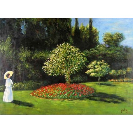 Woman in the Garden by Claude Oscar Monet - Art gallery oil painting reproductions