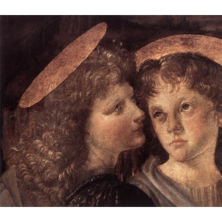 The Baptism of Christ by Leonardo Da Vinci-Art gallery oil...