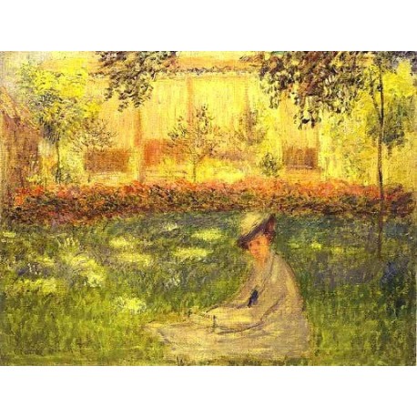 Woman Sitting in a Garden by Claude Oscar Monet - Art gallery oil...