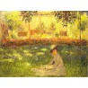 Woman Sitting in a Garden by Claude Oscar Monet - Art gallery oil painting reproductions