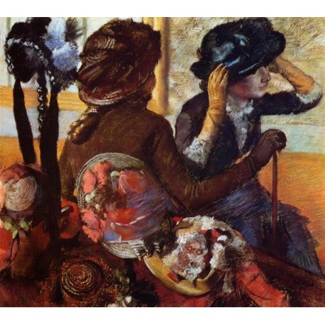 At the Milliners by Edgar Degas-Art gallery oil painting reproductions