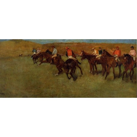 At the Races Before the Start by Edgar Degas-Art gallery oil...