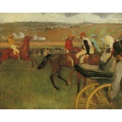 At the Races - Gentlemen Jockeys by Edgar Degas- Art gallery oil...