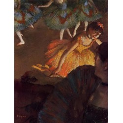Ballerina and Lady with a Fan by Edgar Degas-Art gallery oil painting reproductions
