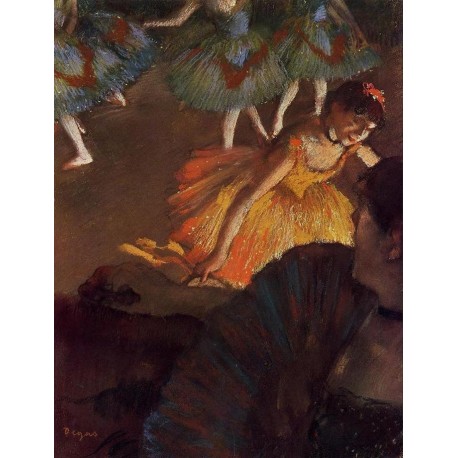 Ballerina and Lady with a Fan by Edgar Degas-Art gallery oil painting reproductions