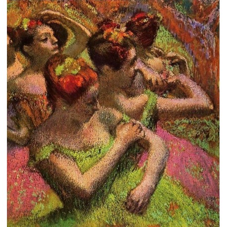 Ballerinas Adjusting Their Dresses by Edgar Degas - Art gallery oil painting reproductions