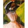 Ballet Corps Member Fixing Her Hair by Edgar Degas-Art gallery oil painting reproductions