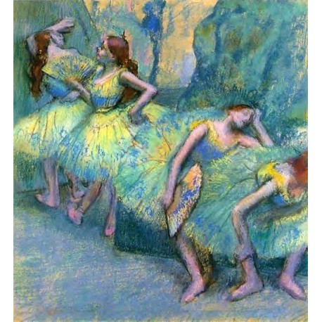 Ballet Dancers in the Wings by Edgar Degas- Art gallery oil...