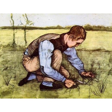  Boy Cutting Grass with a Sickle by Vincent Van Gogh